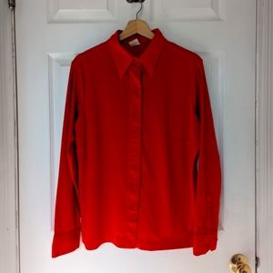 Vintage Red Blouse Womens Size L // 12